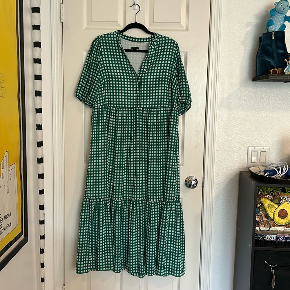Green checkered Ann Taylor dress